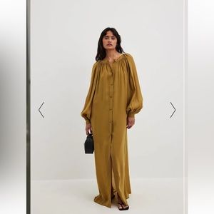 NA-KD x Sanna Jornvik Balloon Sleeve Button Detail Maxi Dress - BRAND NEW!